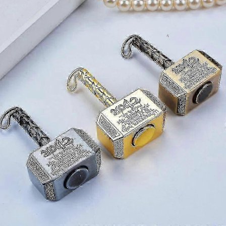 Wiitin Thors Battle Hammer Fidget Hånd Spinner - Metallkonstruksjon - Mektig Mjølner Nøkkelring Leke - Stresslindring og Gave til Barn