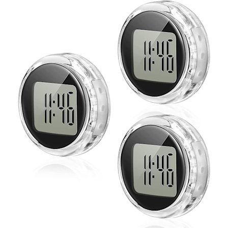 3 stk. små digitale klokker Mini motorsykkelklokker Vanntette motorsykkelmonteringsklokker Digitale klokker for kjøretøy Bil Båt