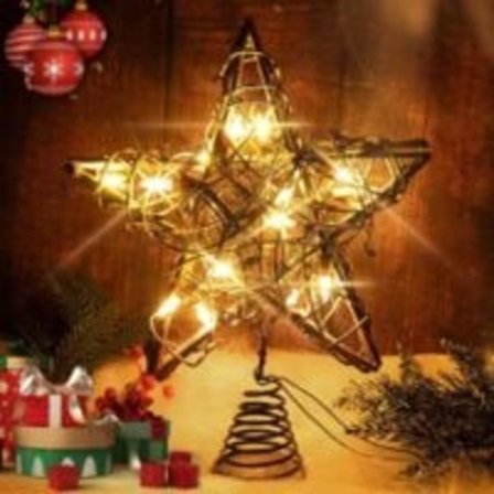 Juletretopp, stjerne juletretopp, julestjerne juletretopp dekorasjon, opplyst tretopp dekorasjon, juletretopp stjerne