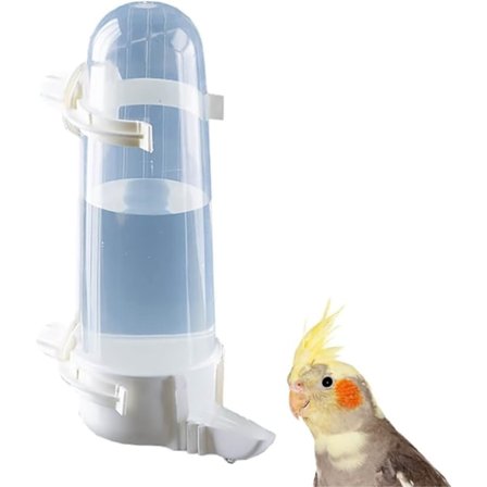 Automatisk fuglemater med bur og vanndispenser