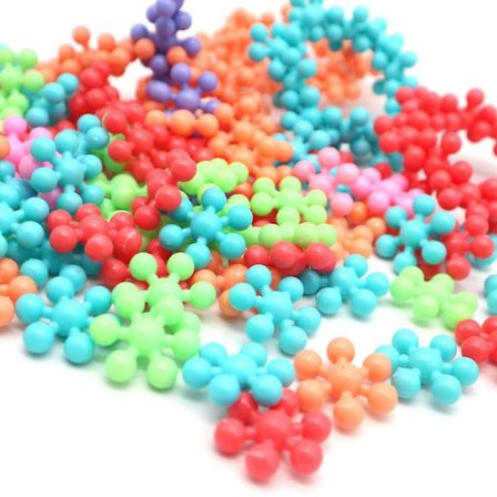 Barn 3D roterbara plommonblomma byggklossar tegel leksak DIY montering snöflingor