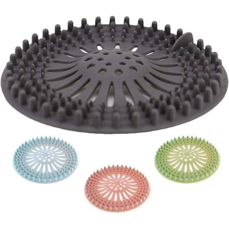 Hårstopper til afløb i bruseren, 4 stk. Hårstopper til afløb i badekar og køkken