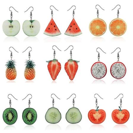 Söt frukt Vattenmelon Jordgubb Dangle Kvinnor Örhängen Örhängen Festsmycken Ananas* Pineapple*
