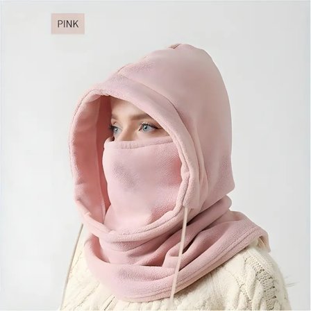 Vinter Balaclava med snøring Vindtett Skimaske Ensfarget Sykkel Halsvarmer Utendørs Kuldesikker Ansiktsdeksel Hette Skjerf For Kvinner Menn [DB]