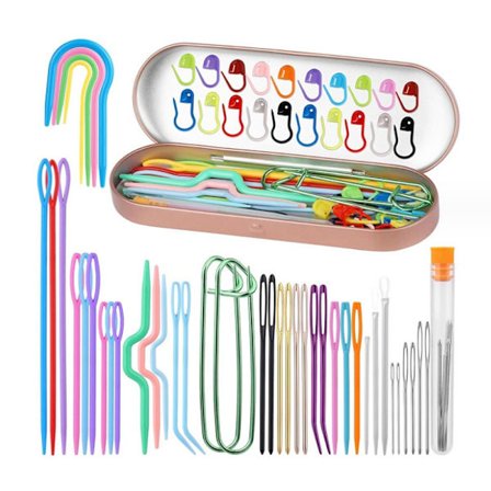 A-sy nålar, handgjorda ullnålar, stora öglanålar med förvaring