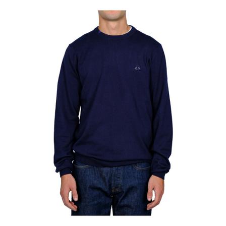Sun68, Round-neck Knitwear Blauw, Heren, Maat:M