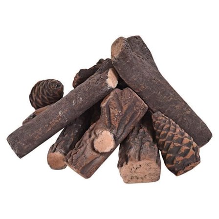 COSTWAY sæt med 9 dekorative keramiske brænde til propan pejs, gas indsatser, elektrisk pejs, indendørs og udendørs