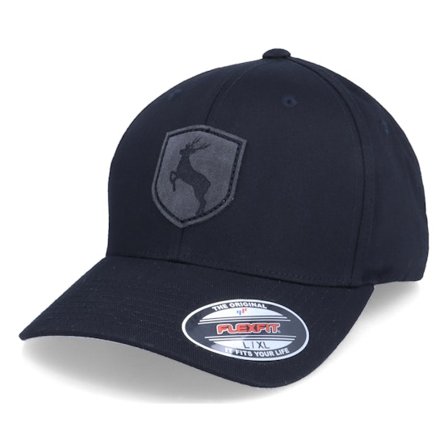 Hunter - Black flexfit Czapka Z Daszkiem - Deer Emblem Patch Black Flexfit @ Hatstore