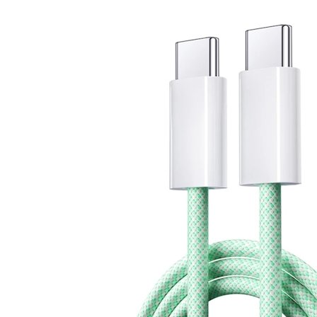 2023 Original USB C-kabel för iPhone 15 Pro Max iPad PD 65W 45W 25W Turboladdningskabel Typ C Snabbladdare för Samsung S23 S22 Grön