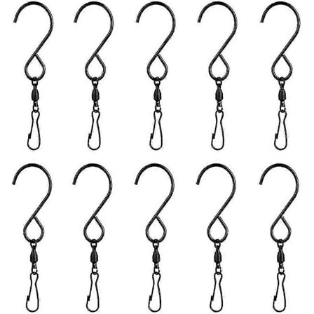 Svingkrok-klemmer, 10-pakning roterende S-kroker i rustfritt stål