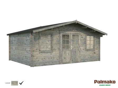 Palmako Klara Stuga 17,4 m²/inv. 17 m², utan golv, grå, impr., Stugor & förråd