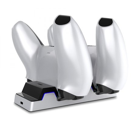 PS5 Controller-oplader, PS5-ladestation med dobbelt opladningsdock til to PS5-controllere LED-indikator, PS5 Controller-opladerstation