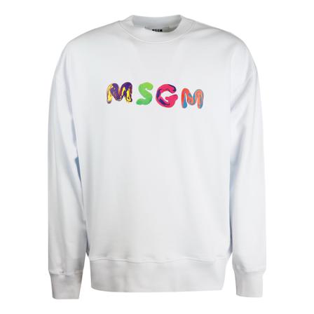 Msgm Sweater White Hvid, Herre