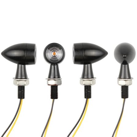 4 stk. par af Mini LED Motorcykel Retro Blinklys Metal Blinke