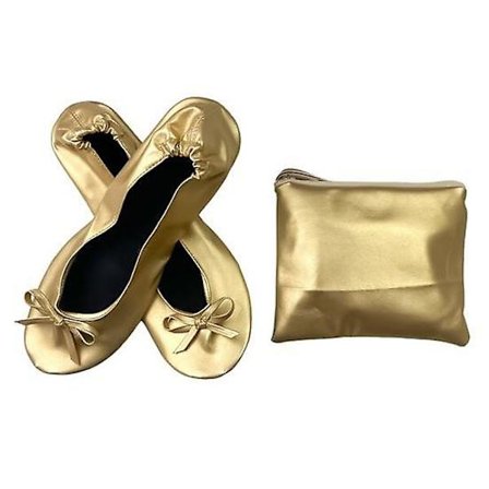 1 par foldbare balletsko med opbevaringspose, superbløde, slidstærke, åndbare, lette at rengøre, yoga dansesko