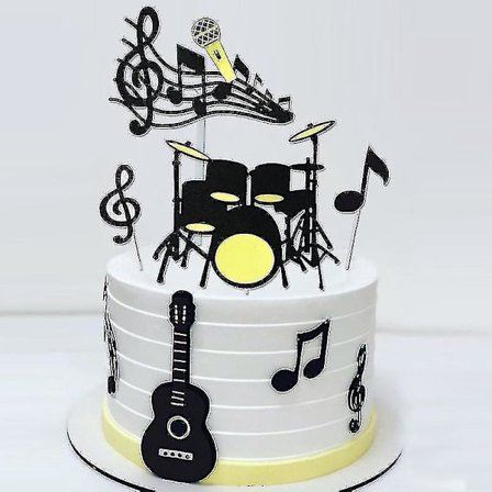 1 Sæt Søde Musiknoter Kagepynt Musik Instrumenter Festival Cupcake Toppers Til Bryllup Fødselsdagsfest Kage Dekorationer