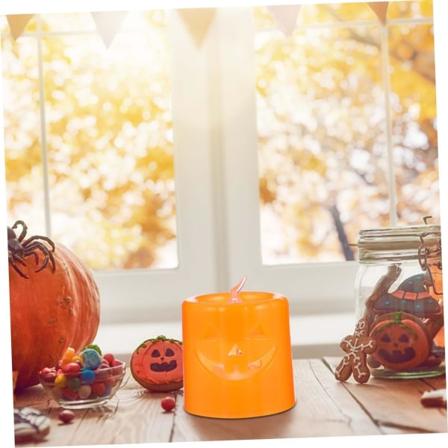 12 Halloween-kynttilää, kurpitsa-koristeita, paristokäyttöisiä kynttilöitä, kallolyhtyjä, kurpitsateelyhtyjä, Halloween-liekittömiä kynttilöitä