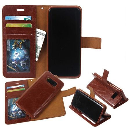 Samsung Galaxy S8 - 2 i 1 plånboksfodral / Skal - Brun