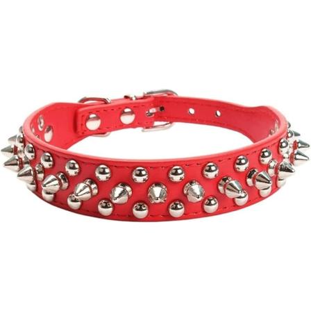 Hundehalsbånd for hunder Anti-bitt Piggete Studded Hundekrage PU Lær for Hunder Sport Polstret Bulldog Pug Valp Stor Hundekrage Kjæledyrforsyninger