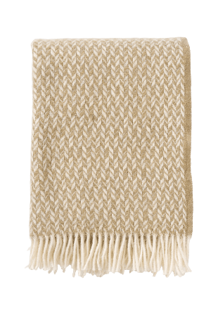 Klippan Ullpläd Lovik Filtar & plädar Unisex Beige 130 x 200