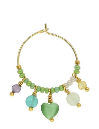 Copenhagen Accessories Jewellery Earrings Single Earring Grønn Nuni Copenhagen*Betinget Tilbud