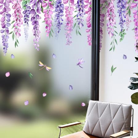 1 stk sommer vår blomster vindus klistremerker anti-kollisjon hengende