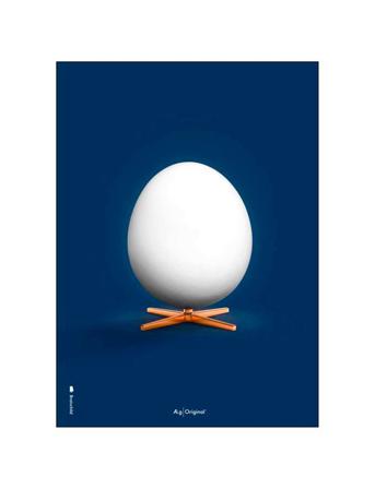 The Egg Dark Blue Home Decoration Posters & Frames Posters Illustrations Multi/mönstrad Brainchild