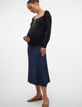 Mamalicious Mlalison Jrs A-Line Midi Skirt - Navy - S