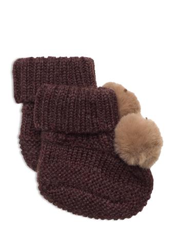 Nbfwrilla Wool Knit Slippers W/Dot Xxii Shoes Baby Booties Brun Name It