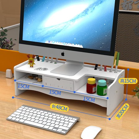 Höjdjusterbart stativ för datorskärm, höjdjusterbart stativ för skrivbordsskärm, höjdjusterbart stativ för kontorsskrivbord, hylla för förvaring och 