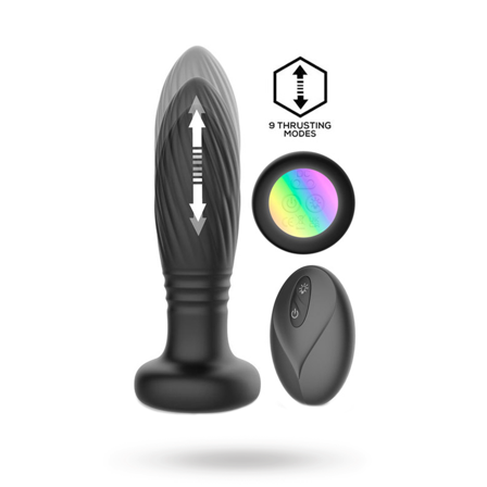 Tainy Thrusting Led Lighted Anal Plug With Remote - Vuxen.se - Analvibrator, Vibrerande butt plug