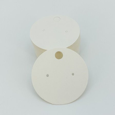 200ST Örhänge Display Cards Öronnappshållare VIT 4X4CM