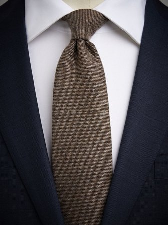 John Henric Men's Braune Kaschmirkrawatte Size 7,5