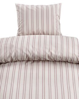 Sengetøysett Sunnan med trykte striper 2 deler Rosa