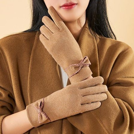 Söta höst- och vinterhandskar för kvinnor, varma och mjuka elastiska kör- och cykelhandskar, vindtäta och köldtåliga pekskärmshandskar, tunn design 