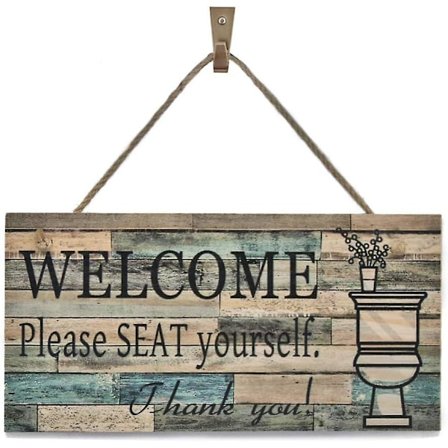 Seinälle kiinnitettävä taulu Sig Painettu puinen laattakyltti Seinävaate Tervetuloa -kyltti Istu alas (11,5" x 6",col