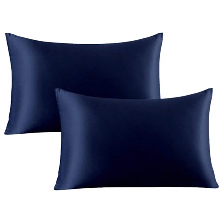 Satindynebetræk, silkeblød tekstur forbedrer skønhedshjælp og komfort for hår og hud (småbørnsstørrelse, marineblå)