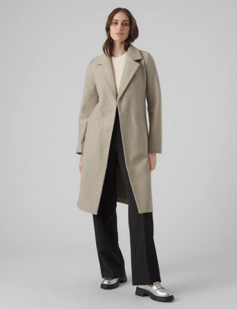 Vero Moda Vmfortuneaya Long Coat Ga Noos - Grey - S