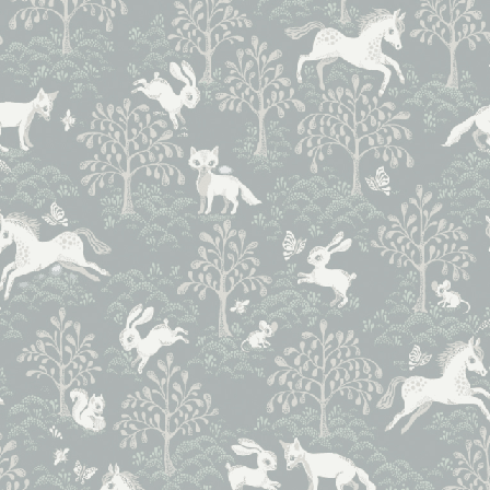 Littlephant Tapet Fairytale Fox Tapeter Blå