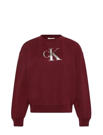 Ls Monologo French Terry Rlxd Cr Burgundy Calvin Klein Jeans