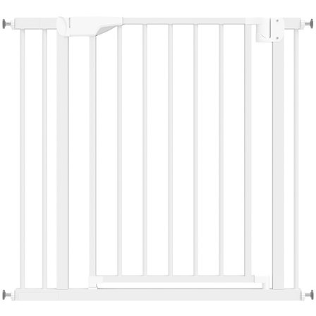 Børnesikkerhedsgitter, uden borefunktion, automatisk lukning, 76-89x76 cm, hvid