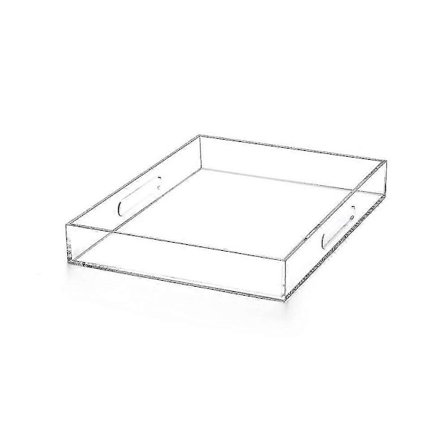 Akrylbricka (29,5x25,5cm) med handtag - Spilltät - Klar dekorativ bricka för aptitretare -Yx