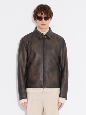 Holzweiler Cillian Leather Jacket - Dk. Brown - Men's - Small