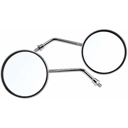 Bakspegel - 1 par 10mm runda kromsilver motorcykelbackspeglar. Vänster och höger backspegel.