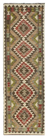 Kelim Afghan Old Style 86X302 Hallmatta Ull, Afghanistan