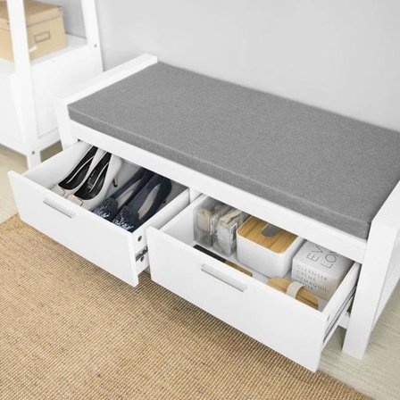 Rootz 2 skuffer Skobænk-Skoholder - Skoskab - Opbevaringsbænk i entre med sædehynde