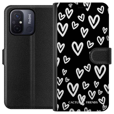 Yhteensopiva Lompakkokotelo Xiaomi Xiaomi Redmi 12C Cactus and Friends - Handdrawn Love Chaos