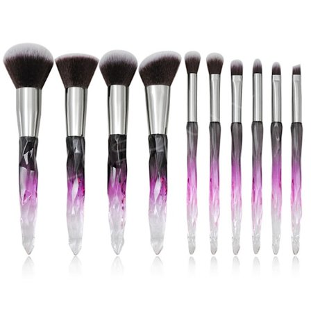 Makeupborstar Kristallhandtag Kosmetisk Borste Set 10st