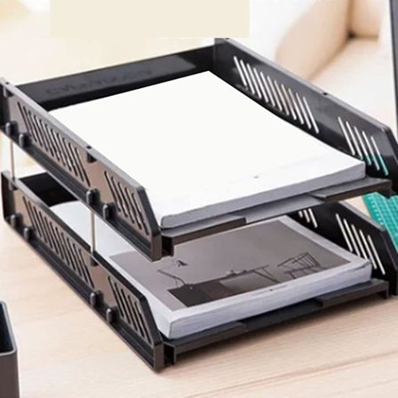 Papirmagasin, Organizer, A4-papirholder, brevholder 2-lags papirmagasinorganisatorer Stor kapacitet hul skrivebordsfilorganisatorer