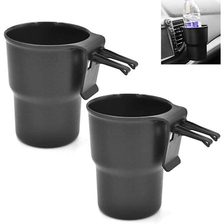 Universell bilhållare för drycker, flaskor och muggar, biltillbehör, dryckeshållare (svart) (2 st)
